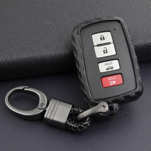 2012-2019 Toyota Highlander Corolla RAV4 Avalon Camry Leather Silicone Car Key Case Cover With Buckle Generic