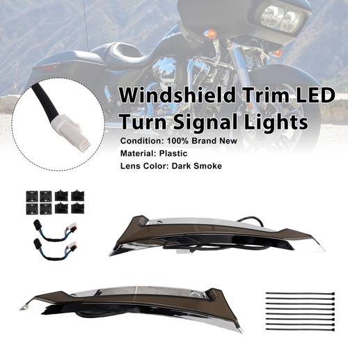 2014-Up Harley Touring Road Glide Windshield Trim LED Turn Signal Lights Generic