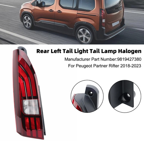 Rear Left Tail Light Tail Lamp Halogen 9819427380 For Peugeot Partner Rifter 2018-2023