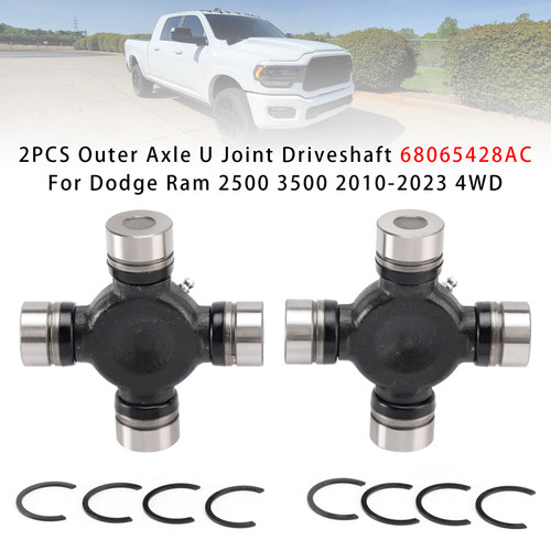 2008-2023 Ram 2500 3500 4000 4500 5500 2PCS Outer Axle U Joint Driveshaft 68065428AC Generic