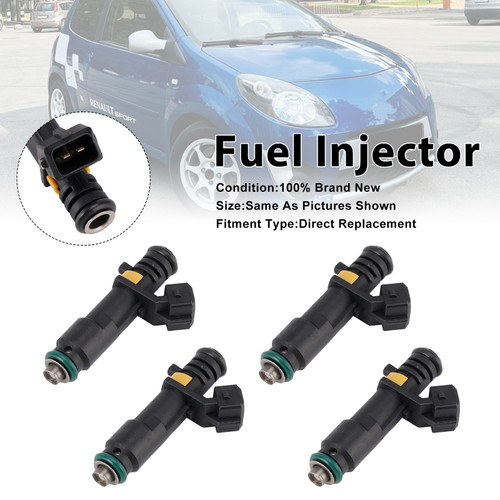 2007-2014 Renault Twingo II 1.2 8V D7F 4Pcs Fuel Injector 8200506653 Generic