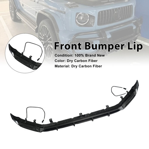 Dry Carbon Fiber Front Bumper Diffuser Lip Fit Mercedes Benz G-Class W465 2025+