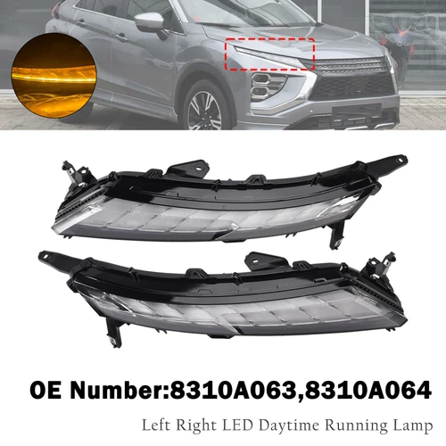 Left + Right Side Front LED DRL Lamp For Mitsubishi Eclipse Cross 2022-2026