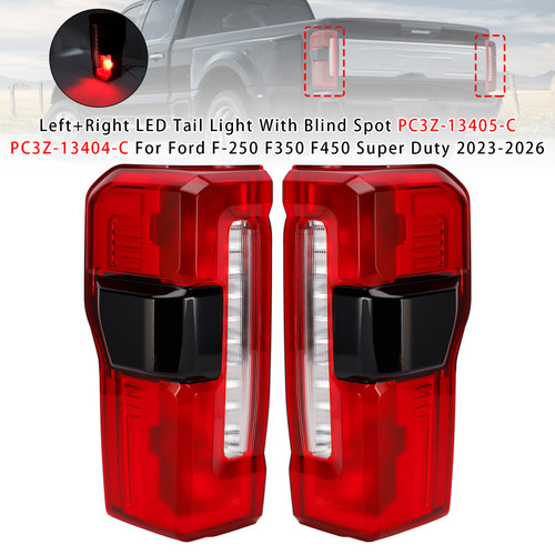 L+R LED Tail Light With Blind Spot For Ford F-250 F350 F450 Super Duty 2023-2026