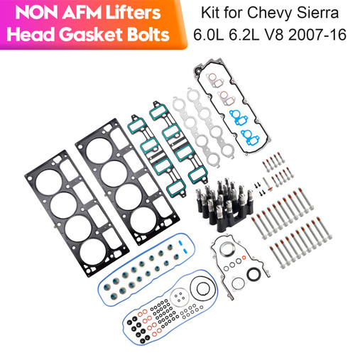 NON AFM Lifters Head Gasket Bolts Kit for Chevy Sierra 6.0L 6.2L V8 2007-16