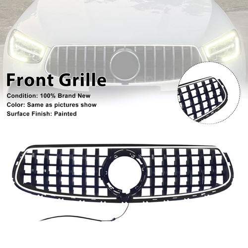 GT-Style Front Bumper Grille Fit Mercedes-Benz X253 GLC250 GLC300 2020-2022