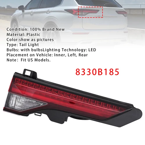 Left Inner Rear Brake Tail Light 8330B185 For Mitsubishi Outlander 2022-2024