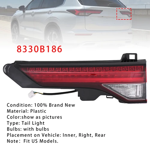 Right Inner Rear Brake Tail Light 8330B186 For Mitsubishi Outlander 2022-2024