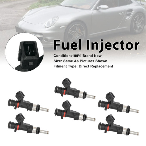 6Pcs Fuel Injector For Porsche 911 997 3.6 GT2 RS 2010-2011 0280158123