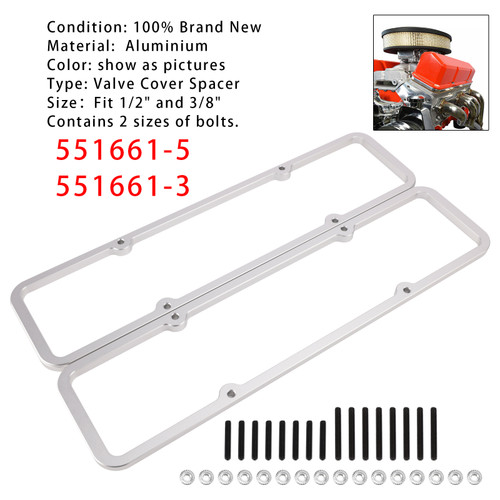 Small Block 1/2"3/8" Valve Cover Spacer 500 Riser 350 For Shaft Mount Roller