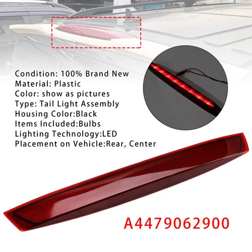 Third Brake Light Lamp For Mercedes Vito (W447) 2014-2020 Barn Door Models Red