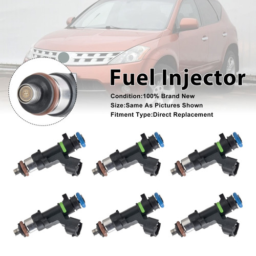 6Pcs Fuel Injector For Nissan Murano 2003-2004 Quest 2004-2009 16600-7y000