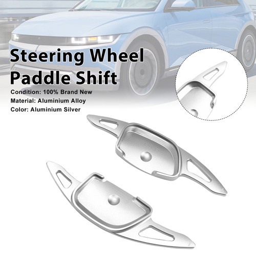 Steering Wheel Paddle Shifter For Hyundai Ioniq 5 2021-23 Aluminium Silver