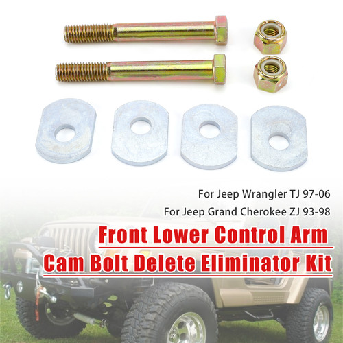 Control Arm Cam Bolt Delete Eliminator Kit For TJ 97-06 Cherokee ZJ 93-98