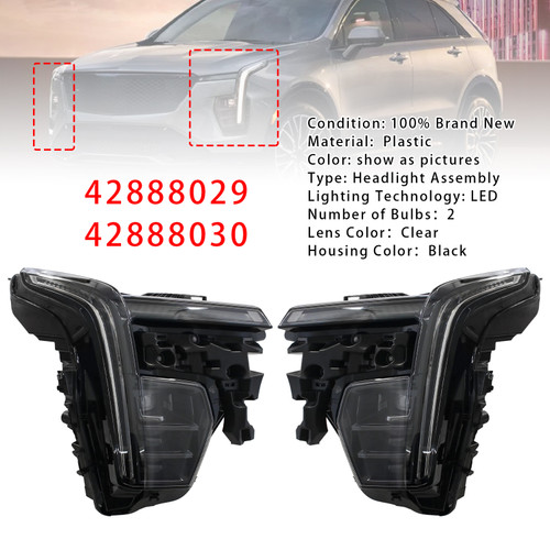 Left+Right LED Headlight Assembly 42888029 For Cadillac XT4 2024-2025