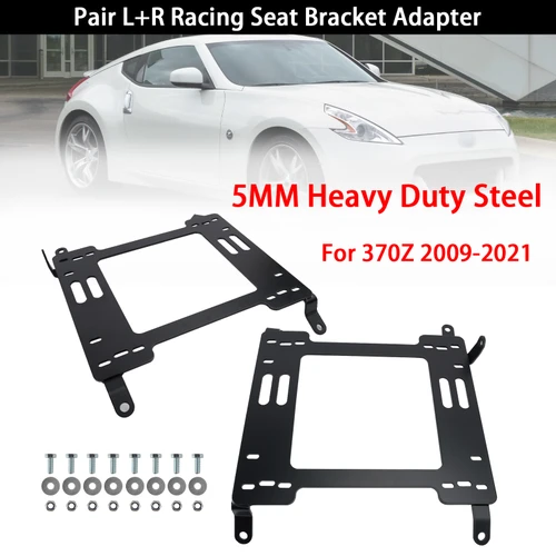 Pair L+R Heavy Duty 5MM Racing Seat Bracket Adapter For Nissan 370Z 2009-2021