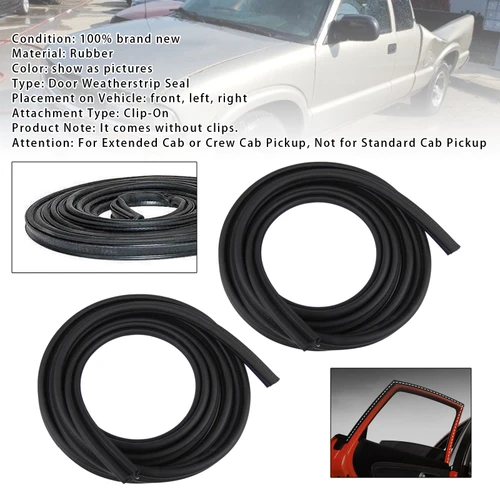 2Pcs Front Left+Right Door Weatherstrip Seal For Chevy Colorado S10 GMC Sonoma