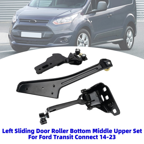 Left Sliding Door Roller Bottom Middle Upper Set For Ford Transit Connect
