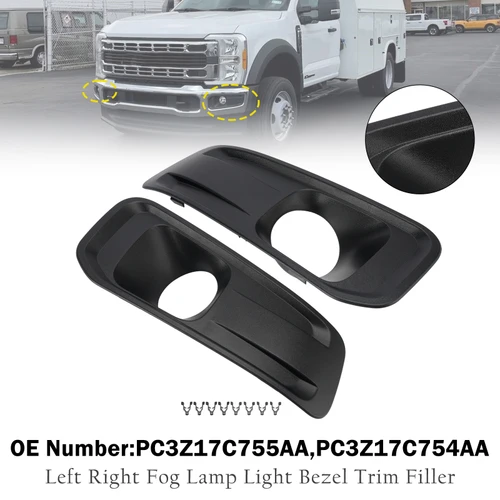 Left Right Fog Lamp Light Bezel Trim Filler For Ford F250/350/450/550 2023-2025