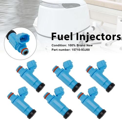 6PC Fuel Injectors 15710-93J00 For Suzuki Outboard 200HP 225HP 250HP