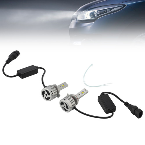 LED Headlight Bulb Kit High Low Beam HIR2 9012 12V 55W 6500K 4000LM For HELLA