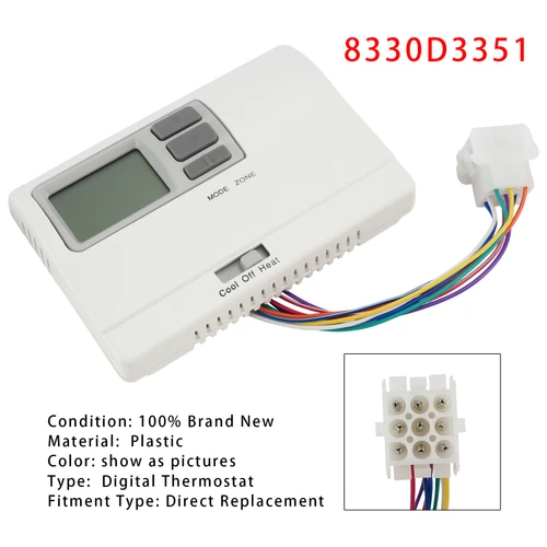 8330D3351 Digital Thermostat Rv Thermostat Heat/Cool WallMount White For Coleman