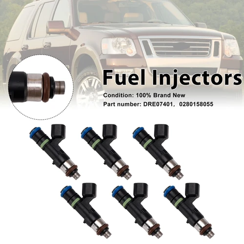 6PC DRE07401 Fuel Injectors 0280158055 For Mercury Mountaineer Ford Explorer