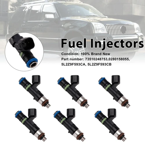 6PC 0280158055 Fuel Injectors 5L2Z9F593CA For Mercury Mountaineer Ford Explorer