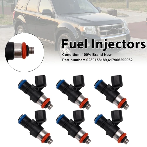 6PC 617906290062 Fuel Injectors 0280158189 For Mercury Mariner Ford 3.0L