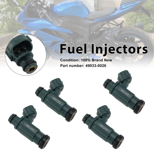 4PC Fuel Injectors 49033-0013 For Kawasaki Ninja ZX600 ZX6R Z750 2007-2012
