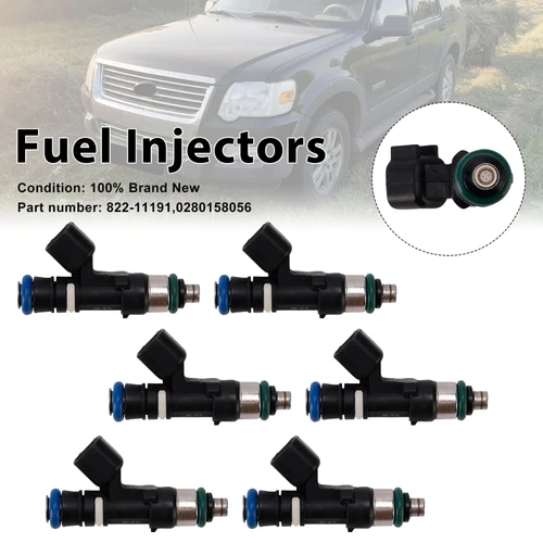 6PC 822-11191 Fuel Injectors 0280158056 For Mercury Mountaineer Ford