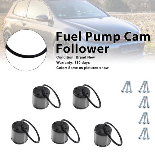 5PCS Fuel Pump Cam Follower Tappet Seal + O-Ring Fit Audi TT 2.0 Fit Seat