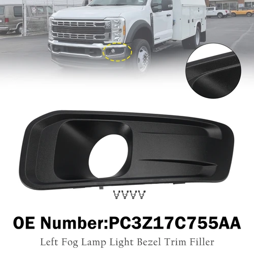 Left Fog Lamp Light Bezel PC3Z17C755AA For Ford F250/350/450/550 2023-2025