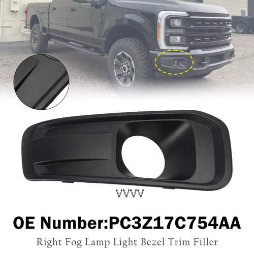 Right Fog Lamp Light Bezel PC3Z17C754AA For Ford F250/350/450/550 2023-2025