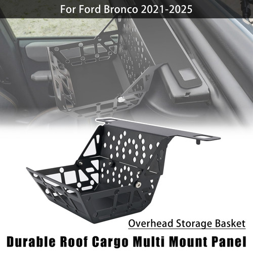 Roof Cargo Multi Mount Panel Overhead Storage Basket for Ford Bronco 2021-2025