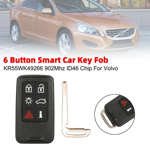 6 Button Smart Car Key Fob KR55WK49266 902Mhz ID46 Chip For Volvo