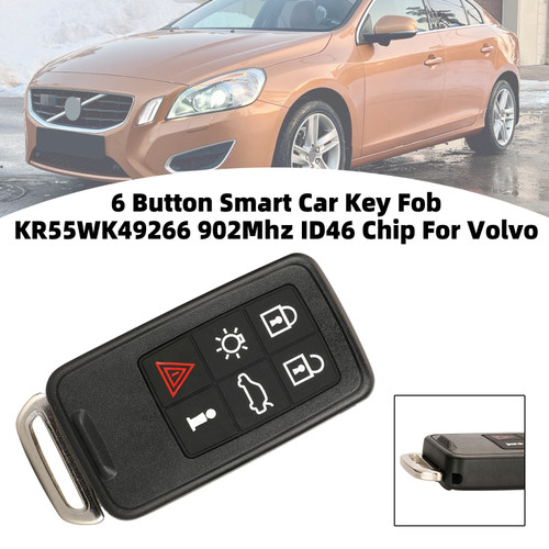 6 Button Smart Car Key Fob KR55WK49266 902Mhz ID46 Chip For Volvo