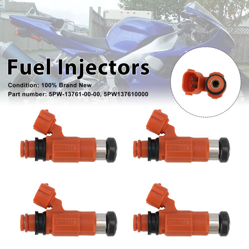 4PC Fuel Injectors 5PW-13761-00-00 For Yamaha YZF R1 YZF-R1 2002-2003