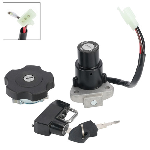 4-Wire Ignition Switch Fuel Cap Helmet Lock Set For Yamaha XT 600K XT600 91-94