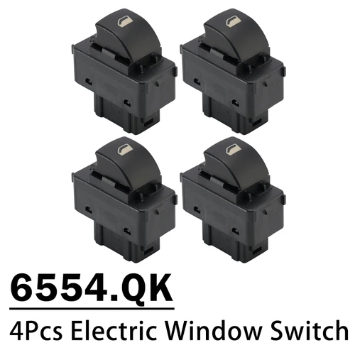 4Pcs Electric Window Switch 6554.QK for Citroen Berlingo 2008-2018 MPV