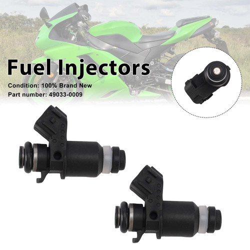 2PC Fuel Injectors 49033-0009 For Kawasaki ZX-6R ZX-6RR ZX636 05-06
