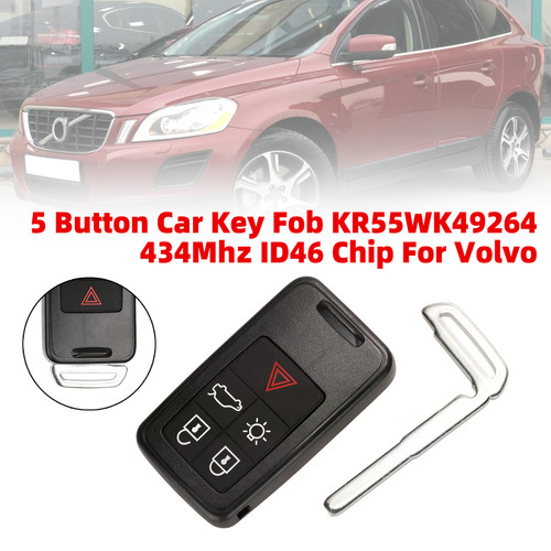 5 Button Car Key Fob KR55WK49264 434Mhz ID46 Chip For Volvo