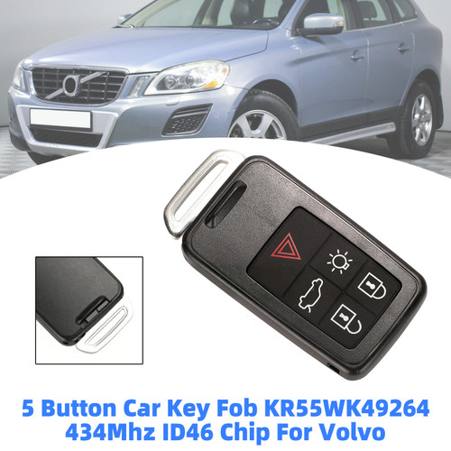 5 Button Car Key Fob KR55WK49264 434Mhz ID46 Chip For Volvo