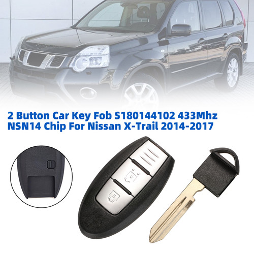 2 Button Car Key Fob S180144102 433Mhz NSN14 Chip For Nissan X-Trail 2014-2017