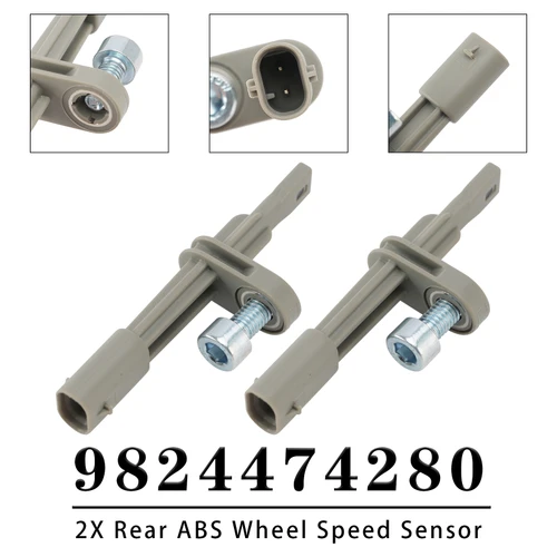 2X Rear Right&Left ABS Wheel Speed Sensor for Citroen 9824474280