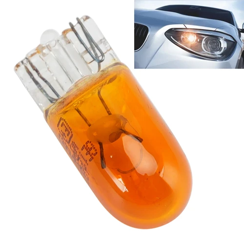 Car Light Halogen Amber Signal Bulb WY5W T10 501AF 12V 5W W2.1×9.5D For GE
