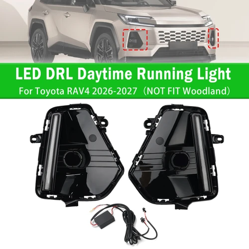 Pair Front Bumper LED DRL Daytime Running Light For Toyota RAV4 2026-2027