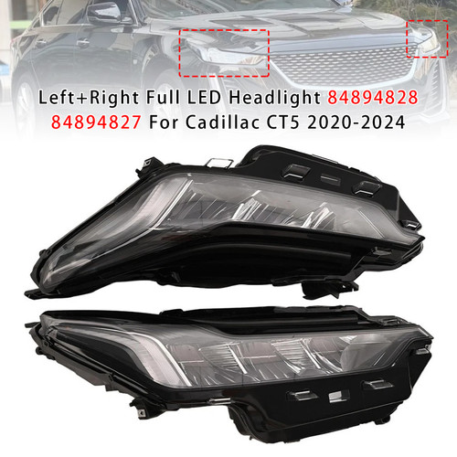 Left+Right Full LED Headlight 84894828 84894827 For Cadillac CT5 2020-2024