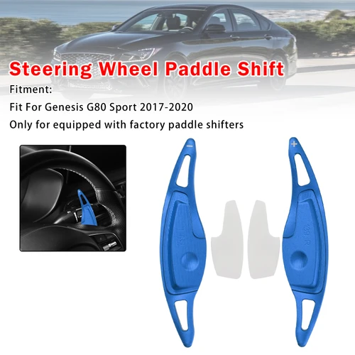 Steering Wheel Paddle Shifter For Genesis G80 Sport 17-20 Aluminium Blue