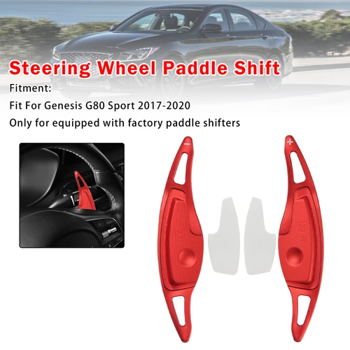 Steering Wheel Paddle Shifter For Genesis G80 Sport 17-20 Aluminium Red